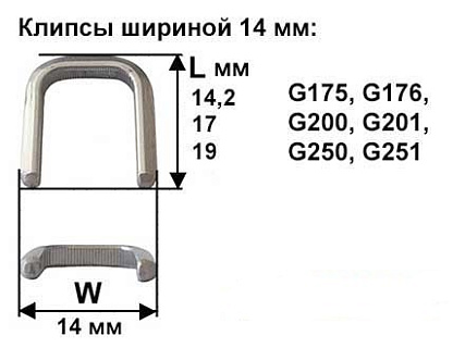 Скрепки - Клипсы шириной 14 мм