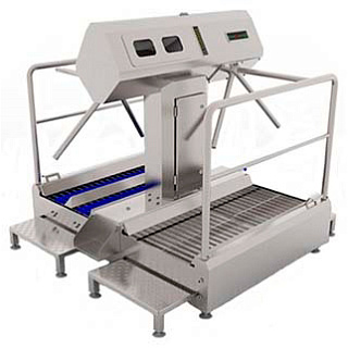 HFD-01 Санпропускник двухсторонний для дезинфекции рук и подошв, мойки обуви