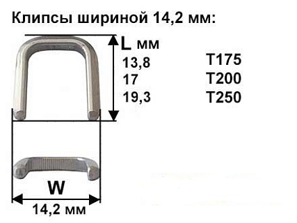 Скрепки - Клипсы шириной 14,2 мм